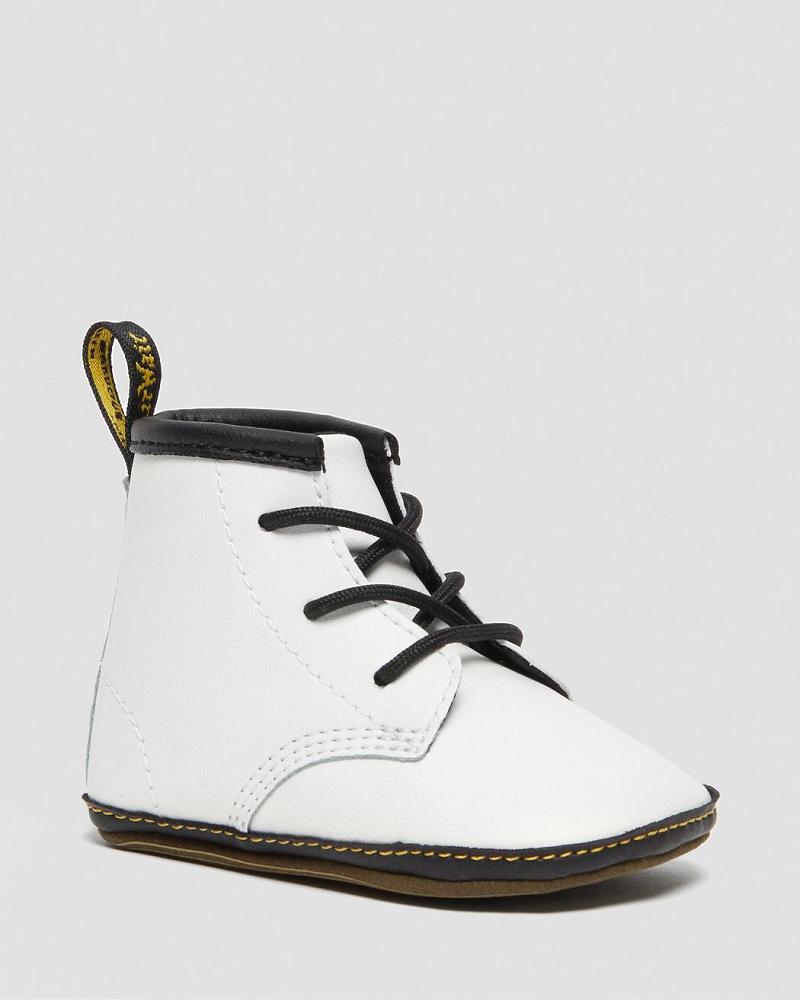 Dr Martens Newborn 1460 Auburn Læder Booties Fritidsstøvler Børn Hvide | DK 661WNB